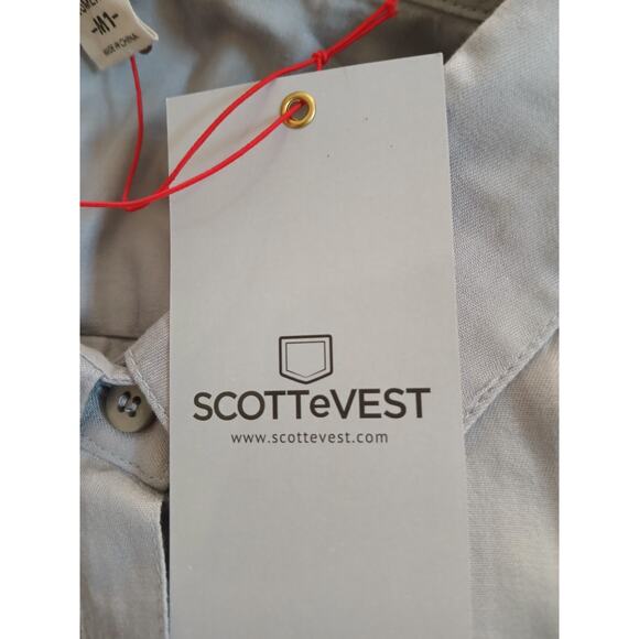 SCOTTeVEST Charlotte Chambray Shirt Long Sleeves Gray NWT Plus Size M1/XXL - Picture 5 of 12